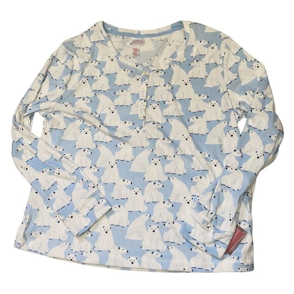 Target Polar Bear Holiday Matching Family Pajama Top Wondershop™ Blue Large - Picture 2 of 9